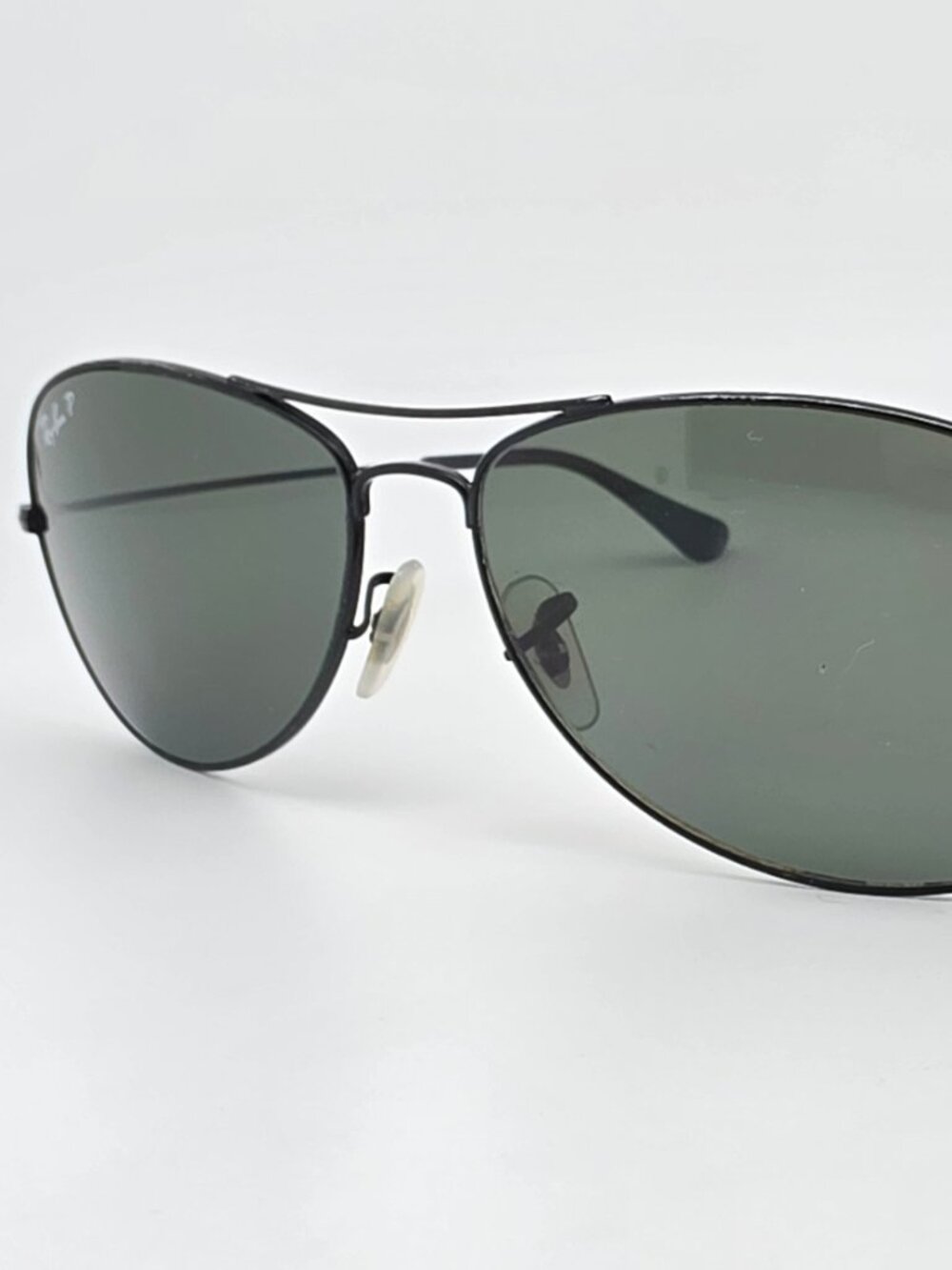 Ray-Ban RB3362 002 Cockpit Black Frame Polarized Green Lens Aviator Sunglasses